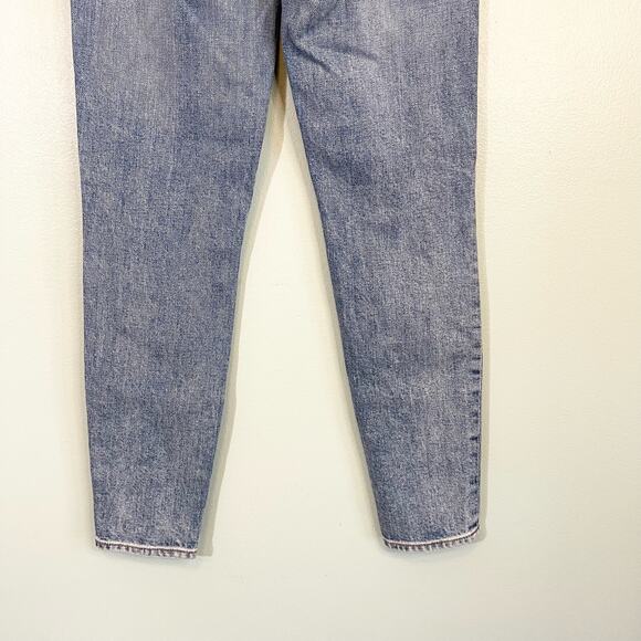 7 For All Mankind Jeans Women 23 Blue Denim Crossover Skinny Retro Mid Rise NWT - Picture 7 of 10